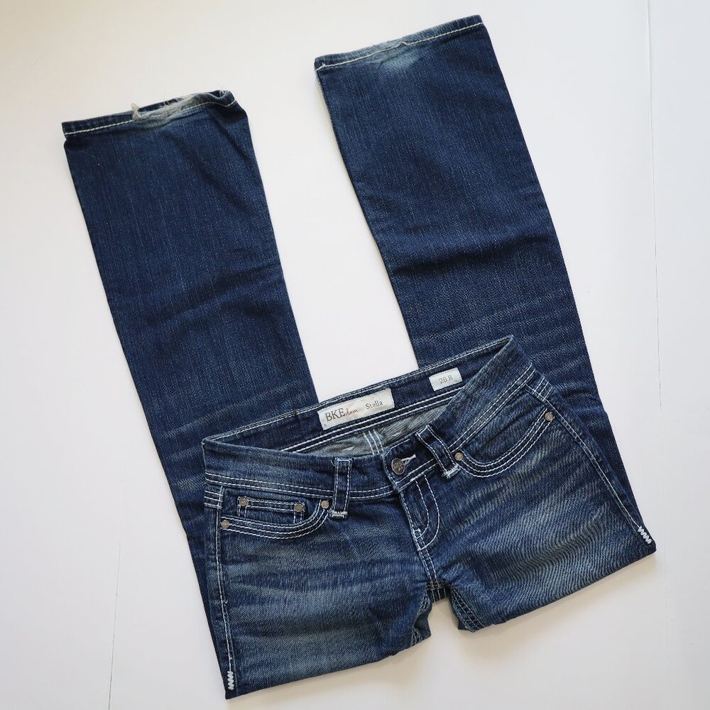 BKE Denim Jeans STELLA 26 R 26 x 31.5 Low Rise Boot Flare